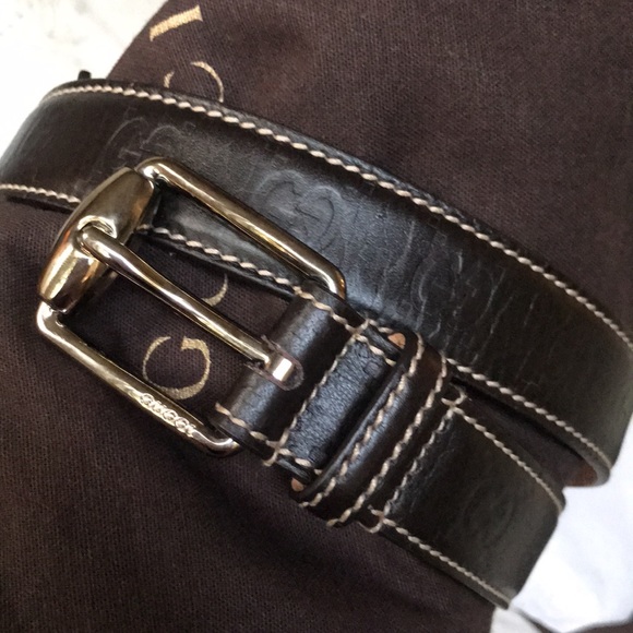 NIB Authentic Gucci leather monogram belt - Picture 1 of 10